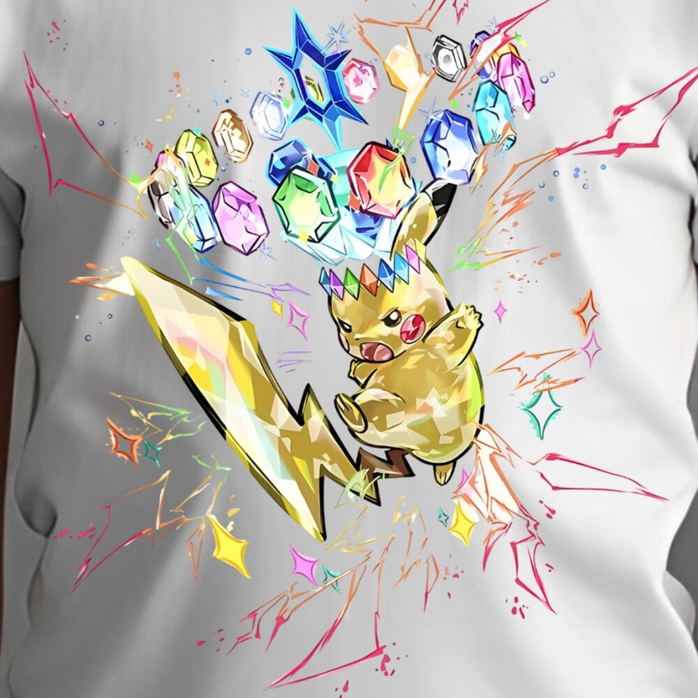 Pikachu Prismatic Inspired Fanart Kid Graphic T-shirt